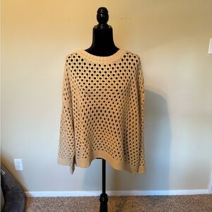 H&M Women's Tan Open-Knit Sweater